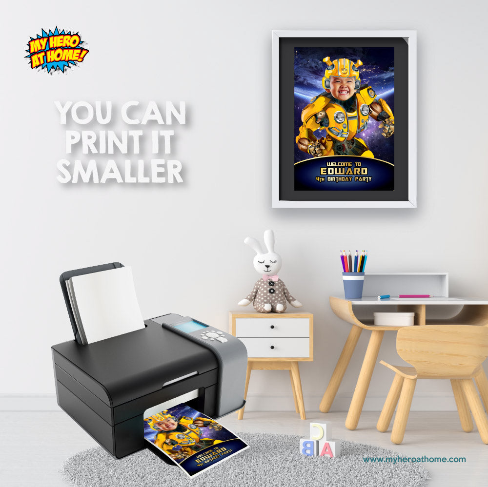 Bumblebee Welcome sign with photo, Autobots Welcome sign, Transformers Party Entrance Sign. 2044