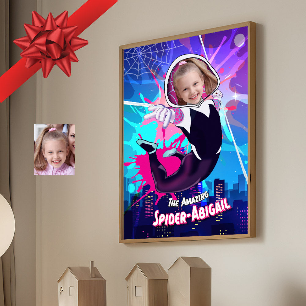Personalized Ghost spider Poster with your girl as the superhero, Gwen Stacy Printable Gifts.  2046GF