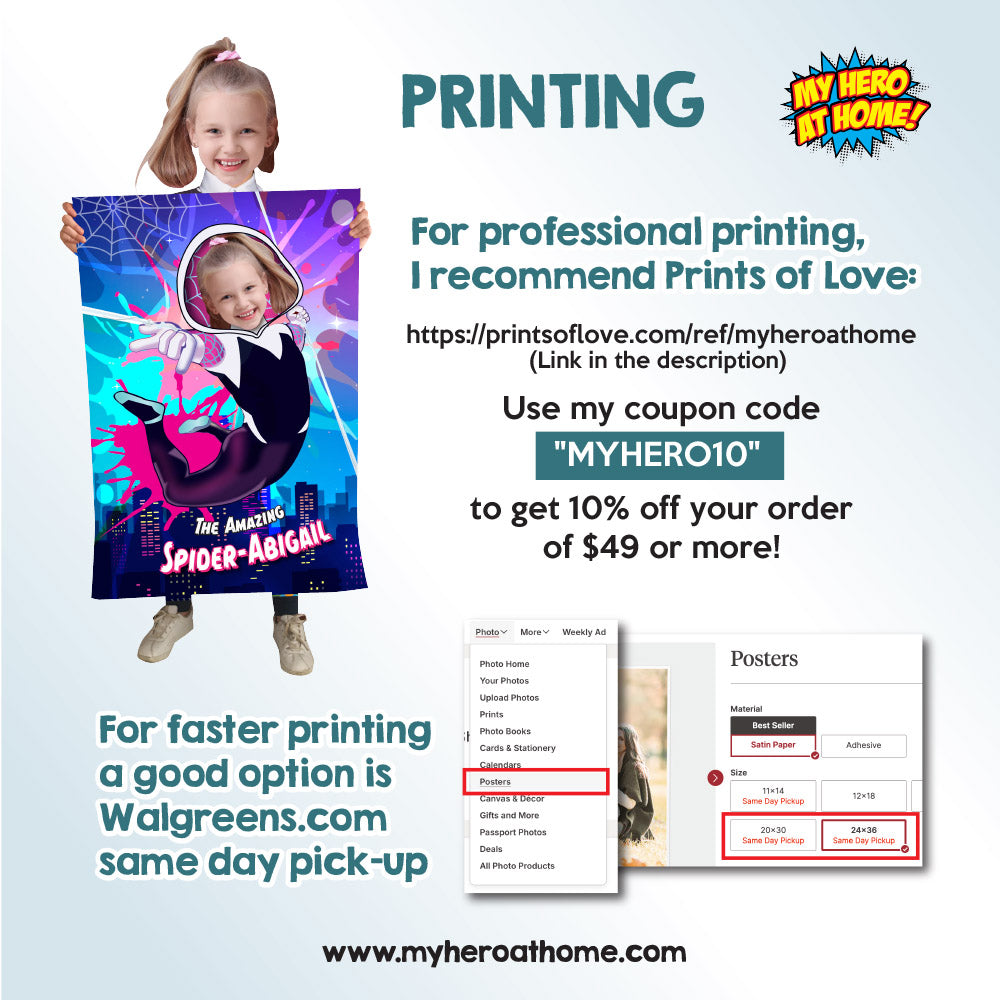 Personalized Ghost spider Poster with your girl as the superhero, Gwen Stacy Printable Gifts.  2046GF