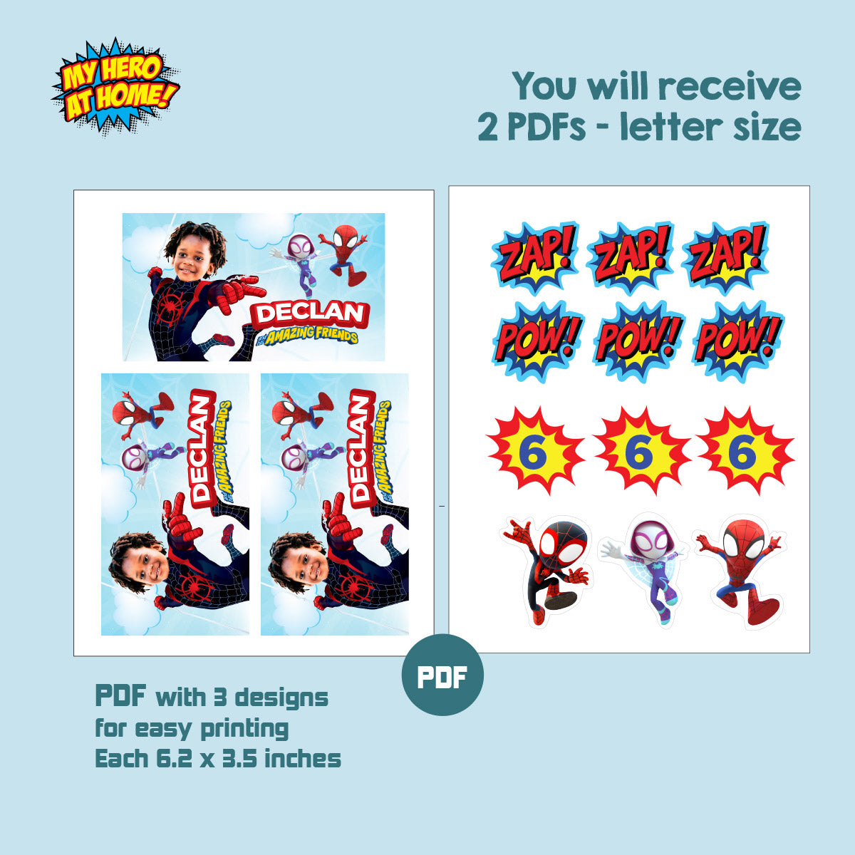 Personalized Spin Candy Box label with photo, Miles Morales Gable Box party favors. 2104GB