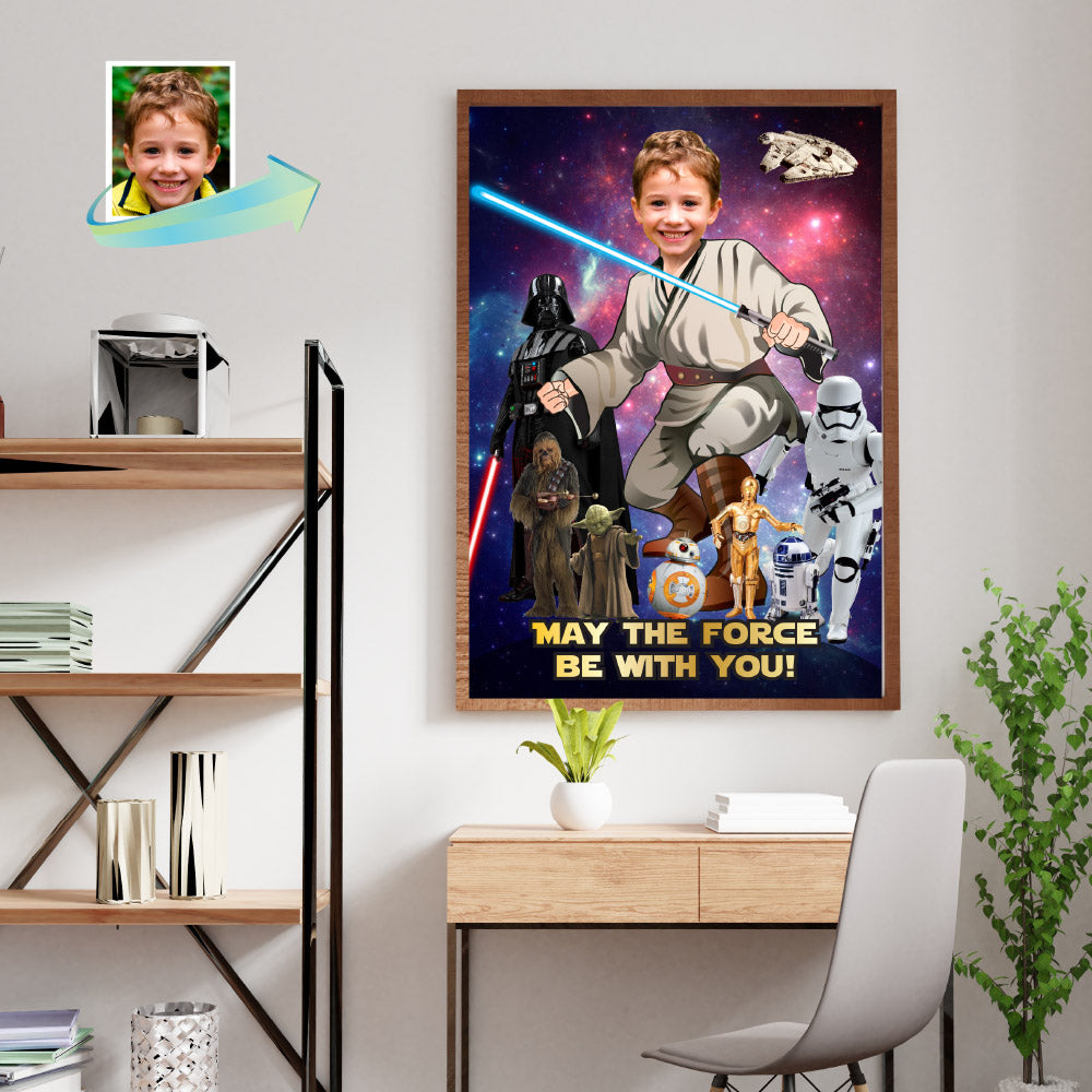 Custom Star Wars Poster featuring your kid as a Jedi, Youngling Print with photo. 005PG