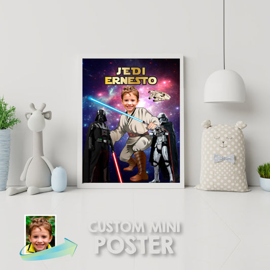 Jedi Personalized print with kid as the Youngling, Custom Young Jedi Decor. 005PS
