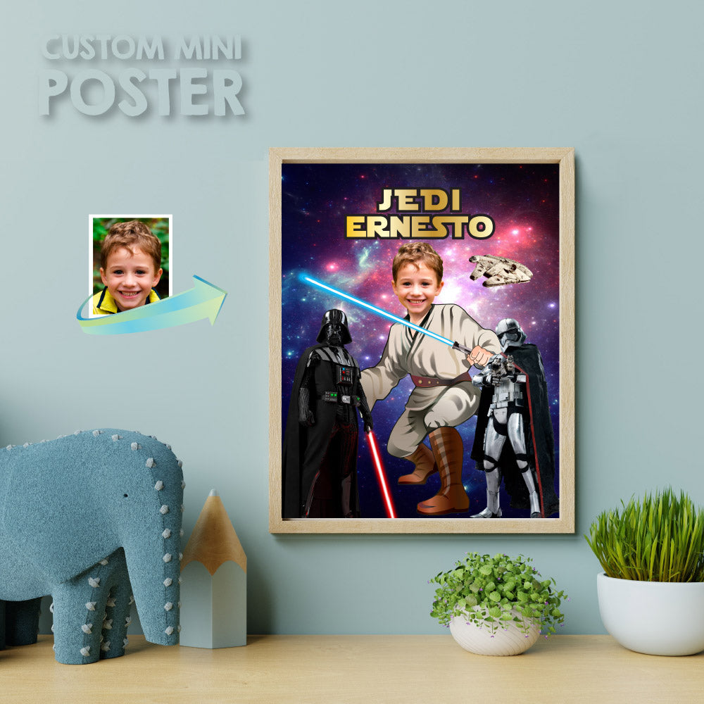 Jedi Personalized print with kid as the Youngling, Custom Young Jedi Decor. 005PS