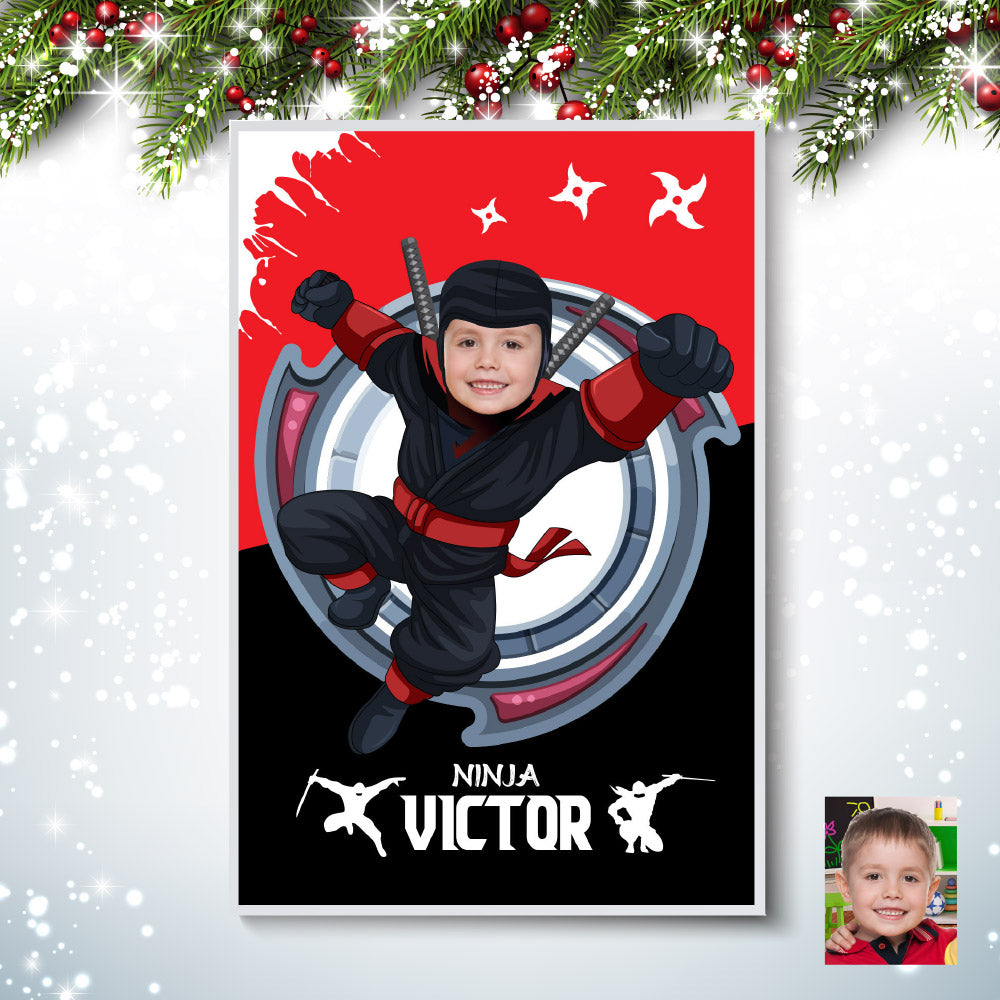 Personalized Ninja Print with your kid as the star, Martial art printable gifts for kids. 2149GF