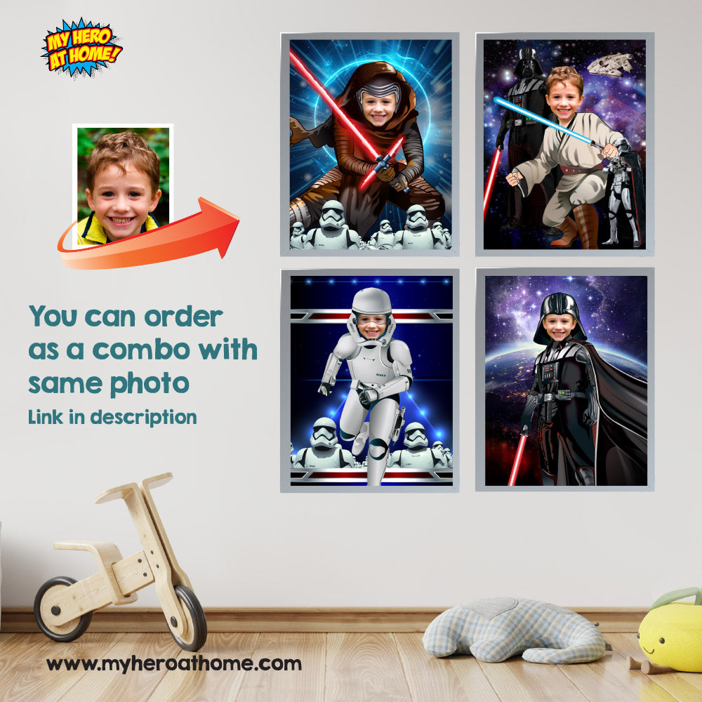 Printable Last minute Superheroes gifts for kids, Customized Prints for kids with their photo. 2204A2