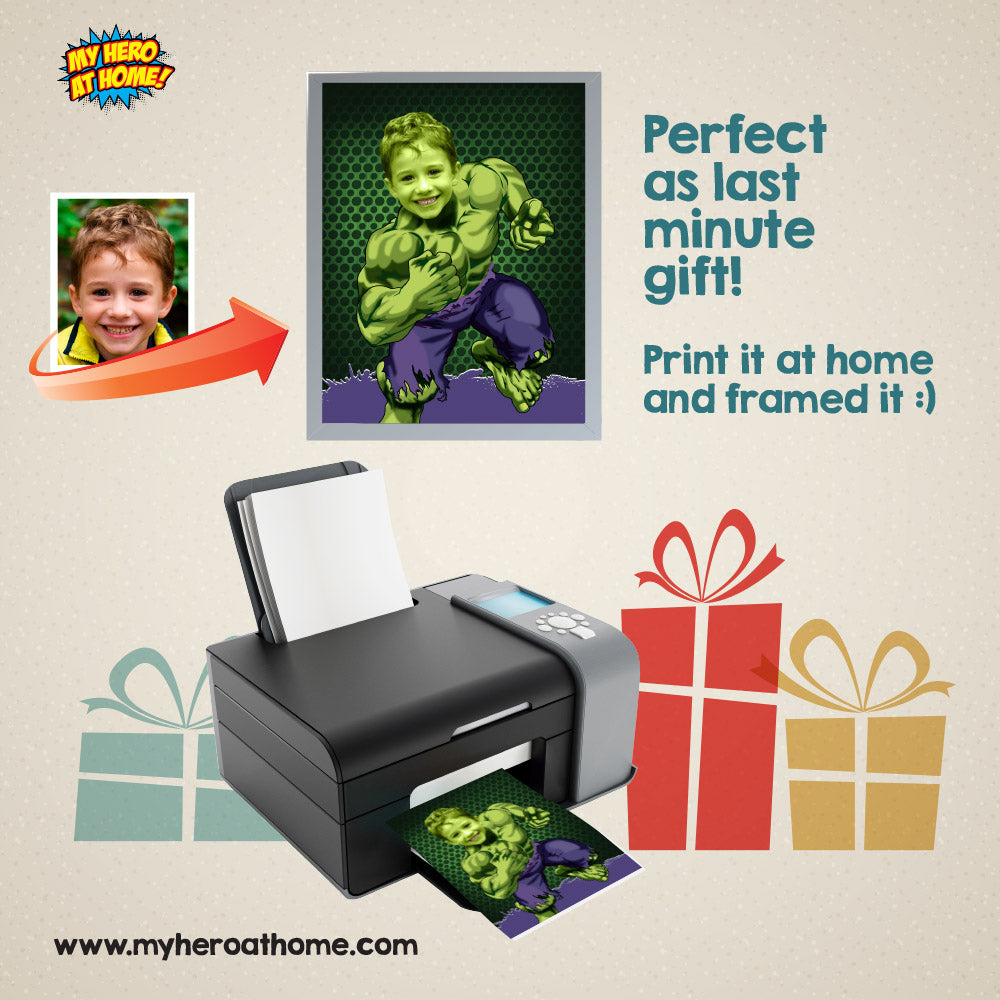 Superheroes prints posters featuring your kid, two posters themed Super Heroes. 2204B2