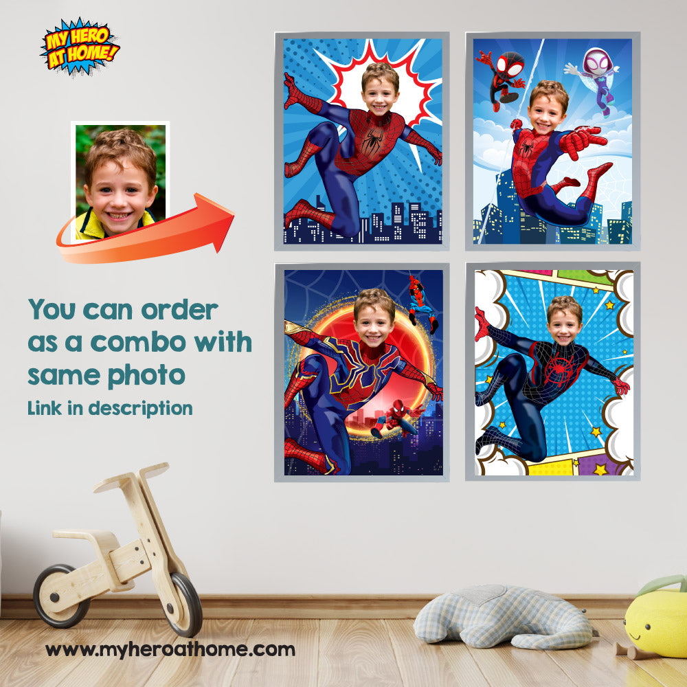 Superheroes prints posters featuring your kid, two posters themed Super Heroes. 2204B2
