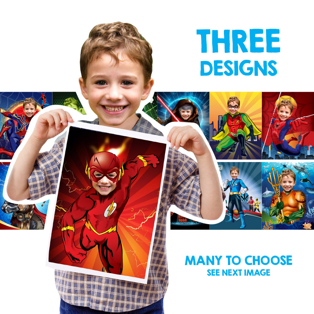 Three Super heroes prints with your little hero as the star, Superheros  bedroom decoration. 2204C2