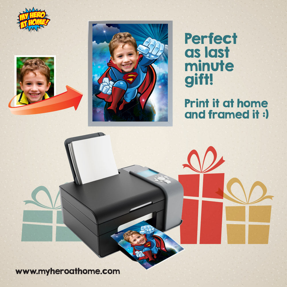 Three Super heroes prints with your little hero as the star, Superheros  bedroom decoration. 2204C2