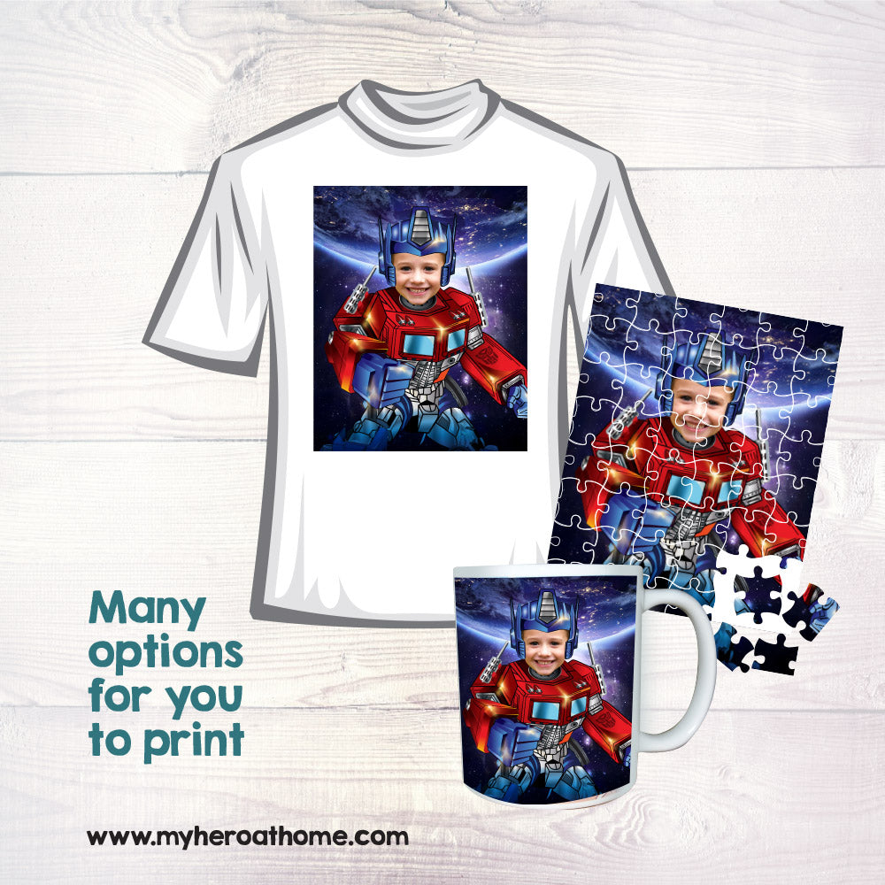 Four Easy to print gifts for super kids, Set of 4 superheroes wall decor with kid as the star. 2204D2