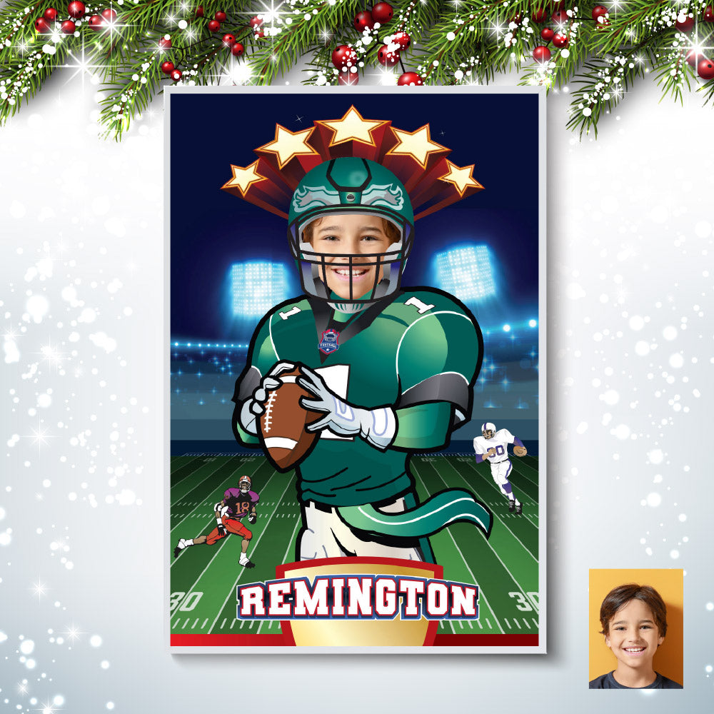 Printable Football Eagles gifts with kid as the star, Personalized Eagles prints with photo. 2225GF