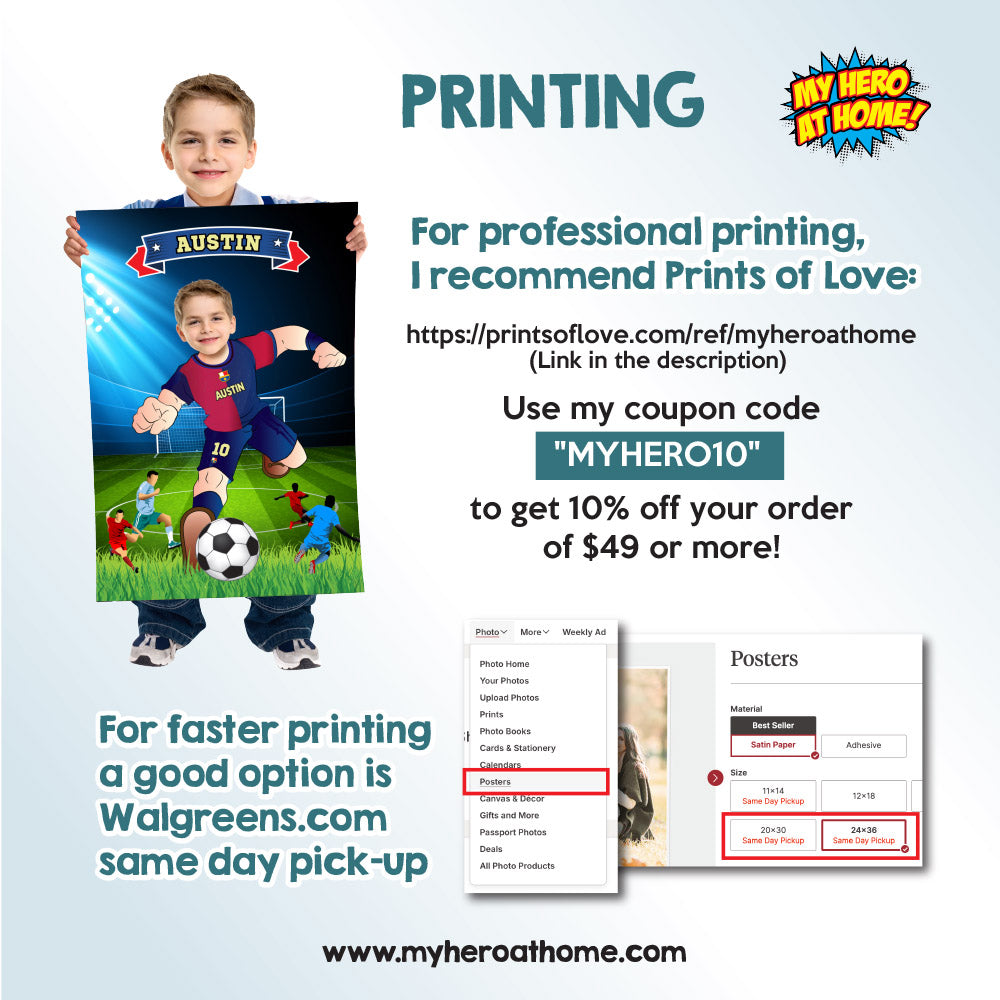 Custom Barca poster with kid as his favorite player, Printable gift of Barcelona football. 2279GF