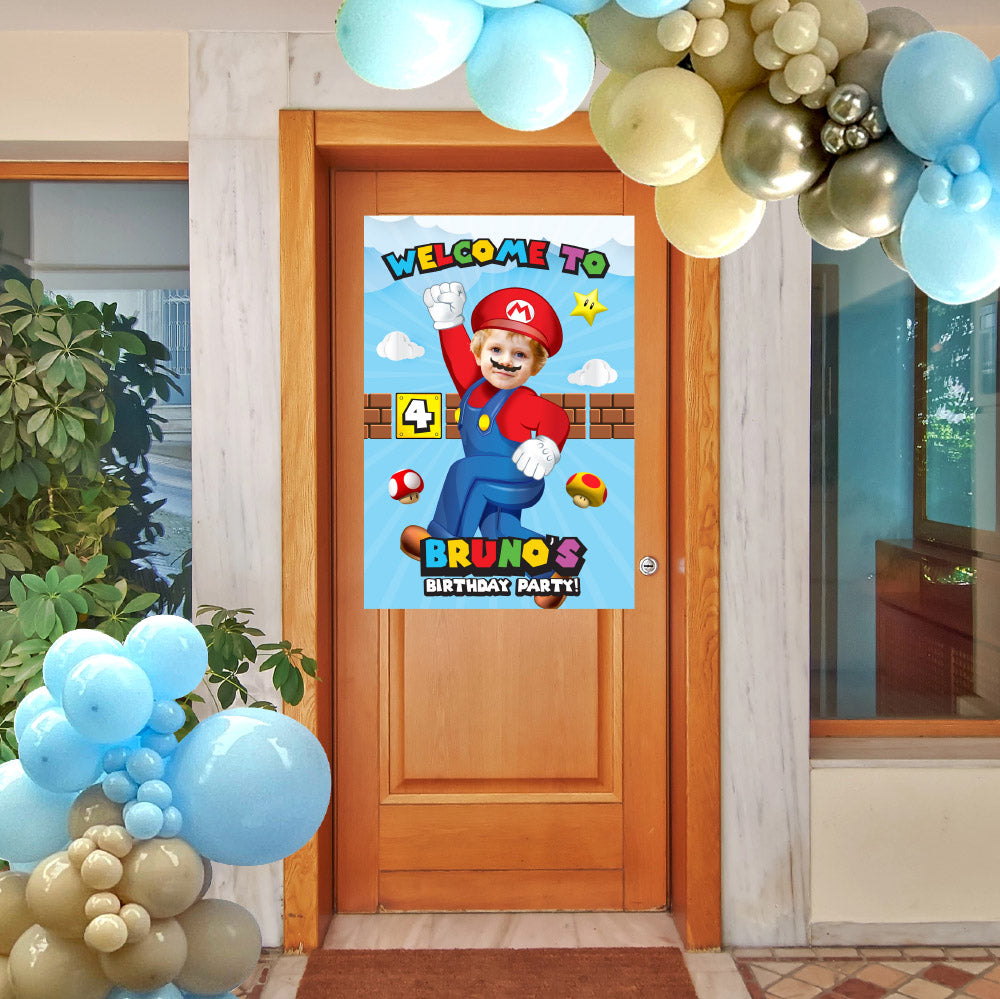 Custom Super Mario Welcome sign with photo, Super Mario welcome party, Mario Bros Birthday Welcome Print. 2331WS
