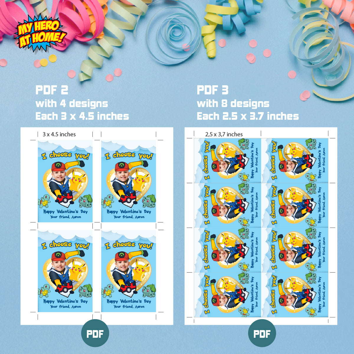 Pokemon Valentines gifts tags with kid as Ash the trainer, Pokemon Valentine grams tags. 2332VLB