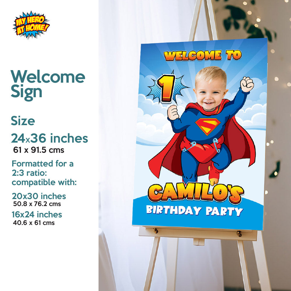 Bundle Baby Superman Party decoration, Baby Superman Banner / Backdrop, Cake Topper of Baby Superman, Baby Superman Welcome Sign. 2335B4