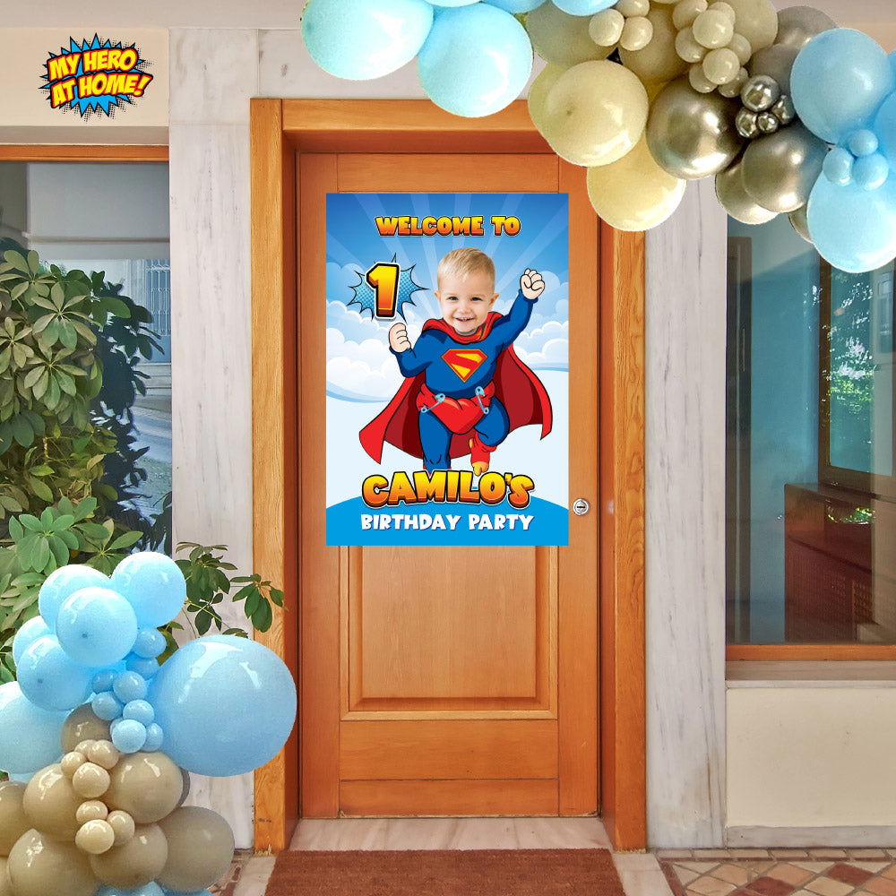 Bundle Baby Superman Party decoration, Baby Superman Banner / Backdrop, Cake Topper of Baby Superman, Baby Superman Welcome Sign. 2335B4