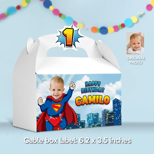 Personalized Super Baby Candy Box party favor, Baby Superman Gift Box with photo. 2335GB