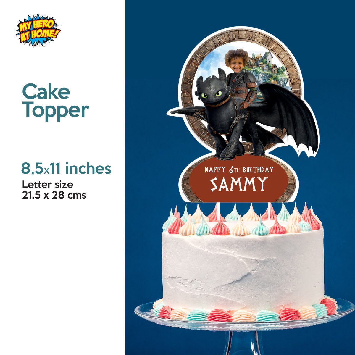 Bundle Hiccup and Toothless Birthday with your child as the star, Invitation and Thank you, Cake Topper and Welcome Sign. 2339B2