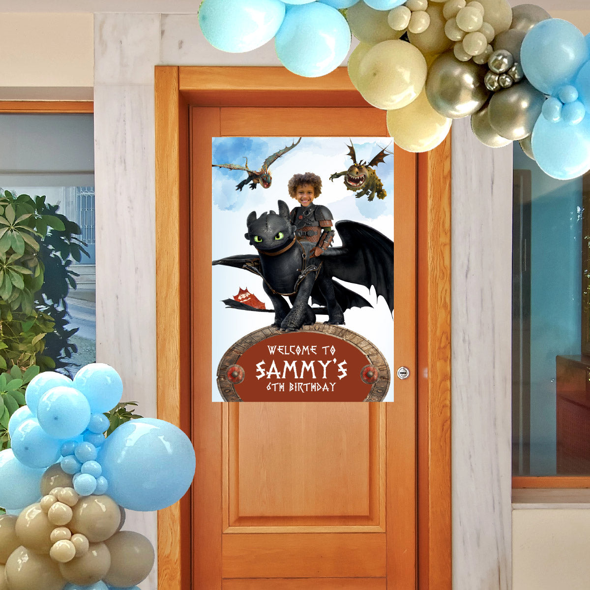 Personalized Hiccup and Toothless welcome sign, How to train your Dragon Welcome party sign. 2339WS