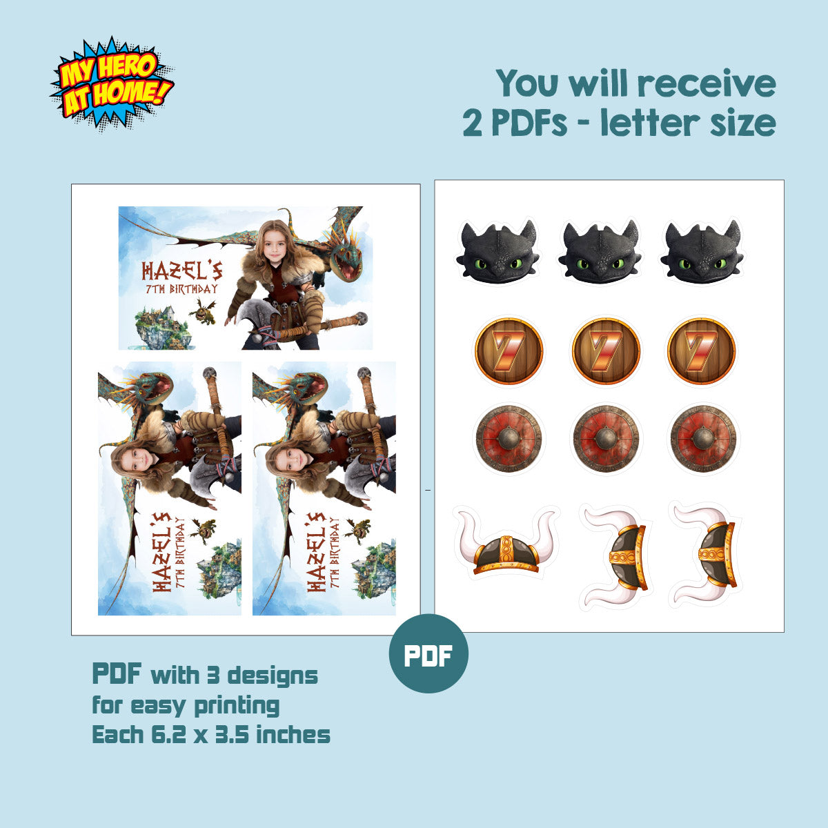 Custom Astrid and Stormfly Party Favor Boxes, How to train your Dragon Girl Party candy box. 2340GB
