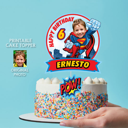 Custom Superman Cake topper, printable Superman cake decor, Little superman themed cake. 2343CT