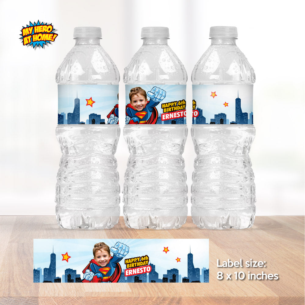Superman labels for Capri sun, Superman drinks party labels, Superboy water wrappers, Super kid water labels. 2343WJ