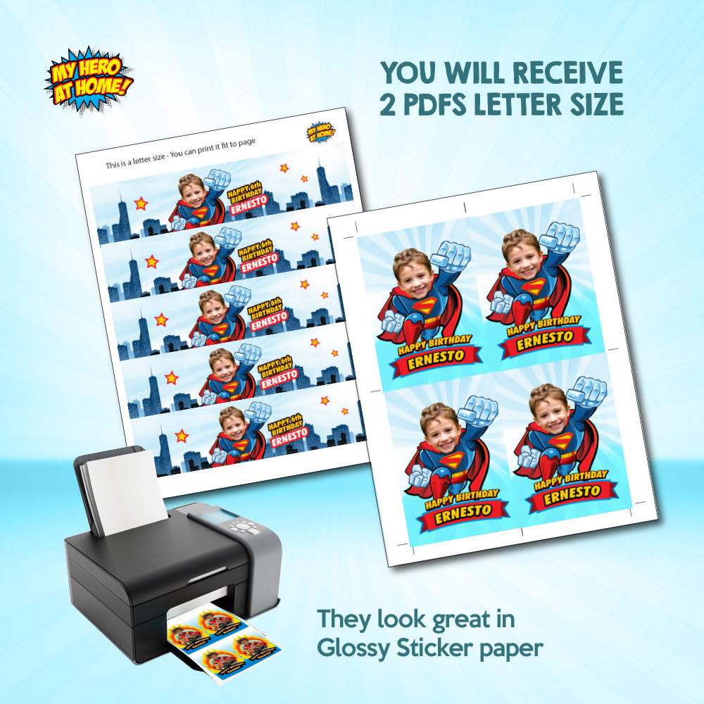 Superman Capri Sun labels and water wrappers with your photo – myheroathome