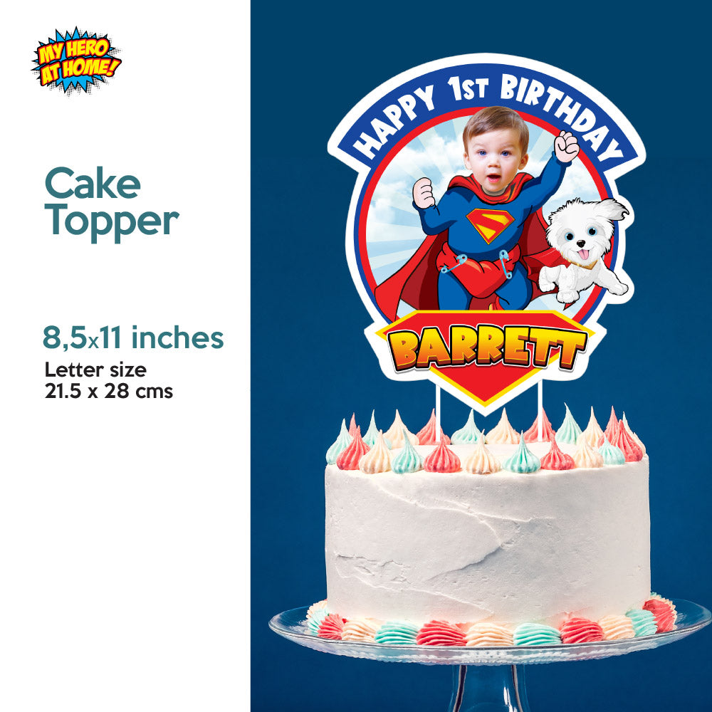 Bundle Baby Superman and Krypto 1st Birthday with your baby as the star, Invitation and Thank you, Cake Topper and Welcome Sign. 2351B2