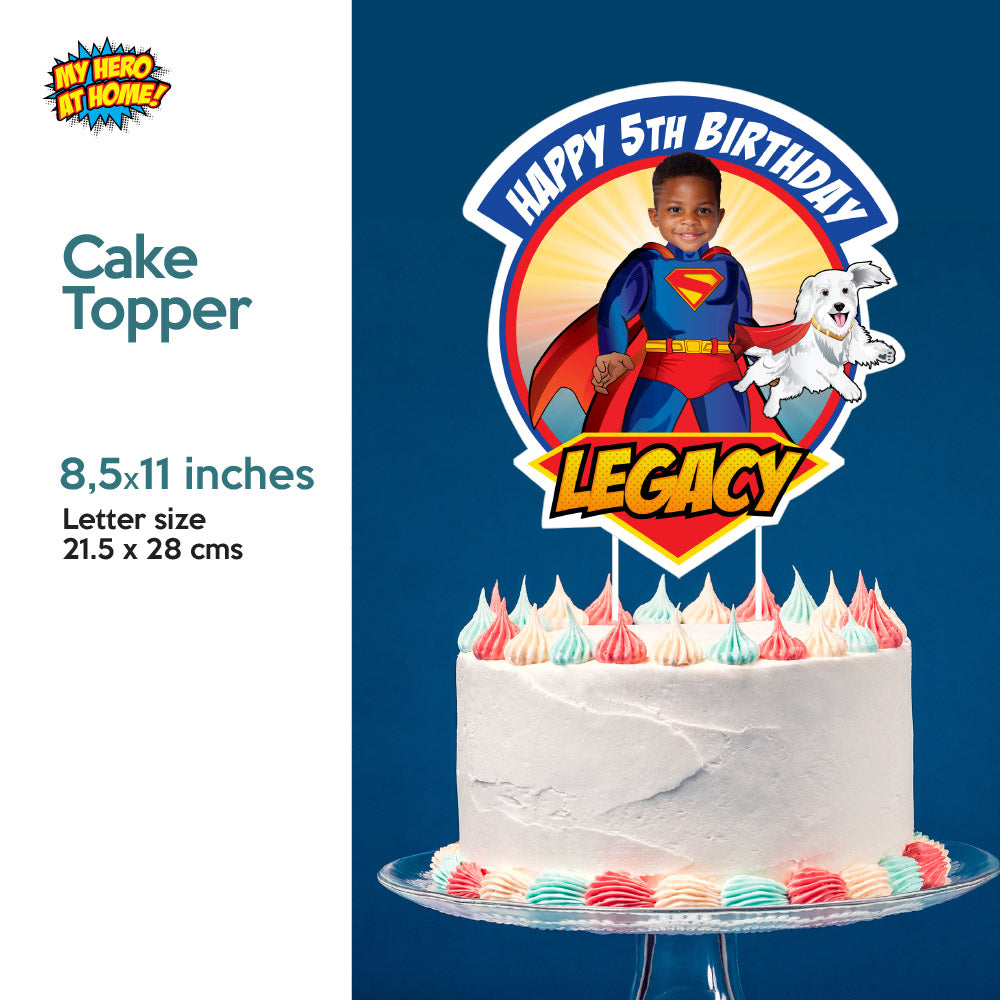 Bundle Superman and Krypto Birthday Matching items, Custom Invitation and Thank you, Cake Topper and Welcome Sign. 2352B2