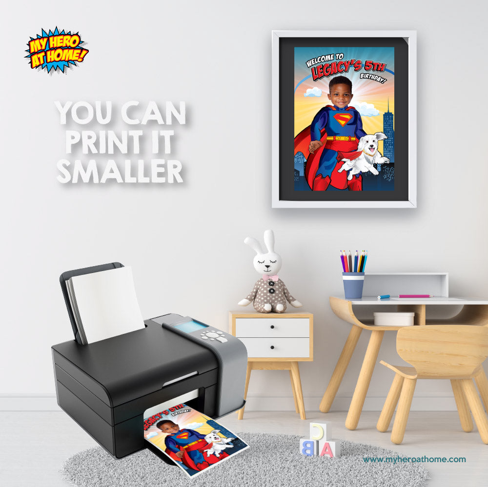 Superman and Krypto Welcome sign with photo, Superman and Krypto Birthday Sign, Superman Krypto Party Entrance. 2352WS