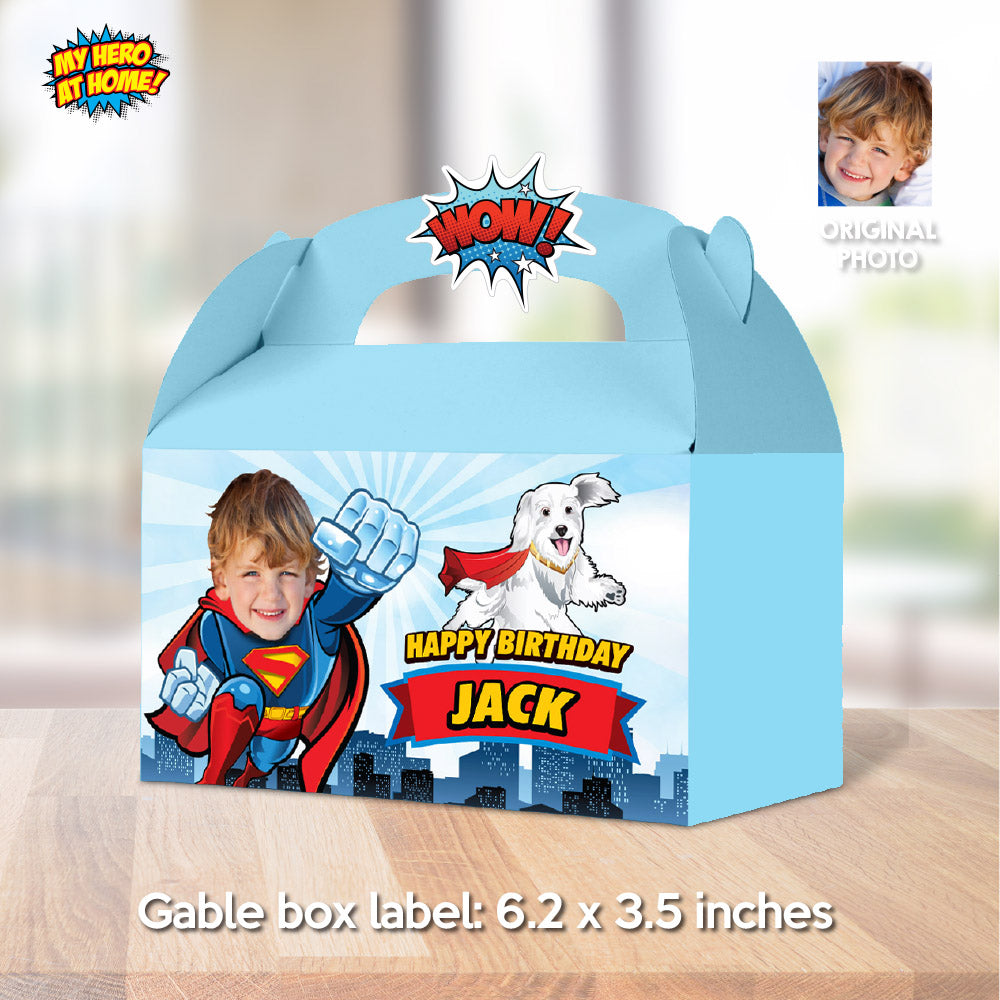 Custom Superman & Krypto Party Favor Boxes, Superman candy box, Krypto candy box, Superhero candy box. 2353GB