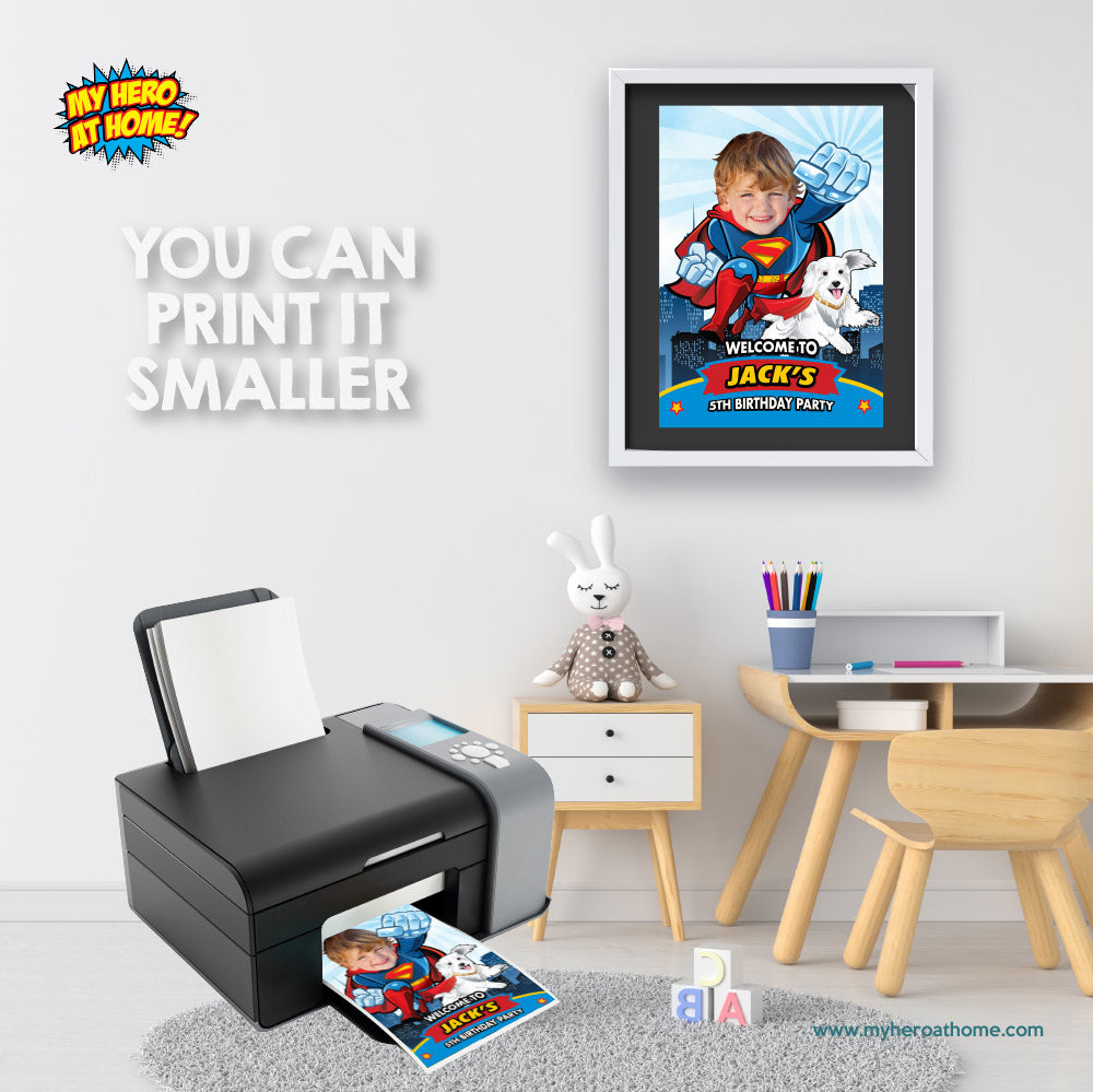 Personalized Superman & Krypto-themed welcome sign, Superboy and Crypto Welcome party sign. 2353WS