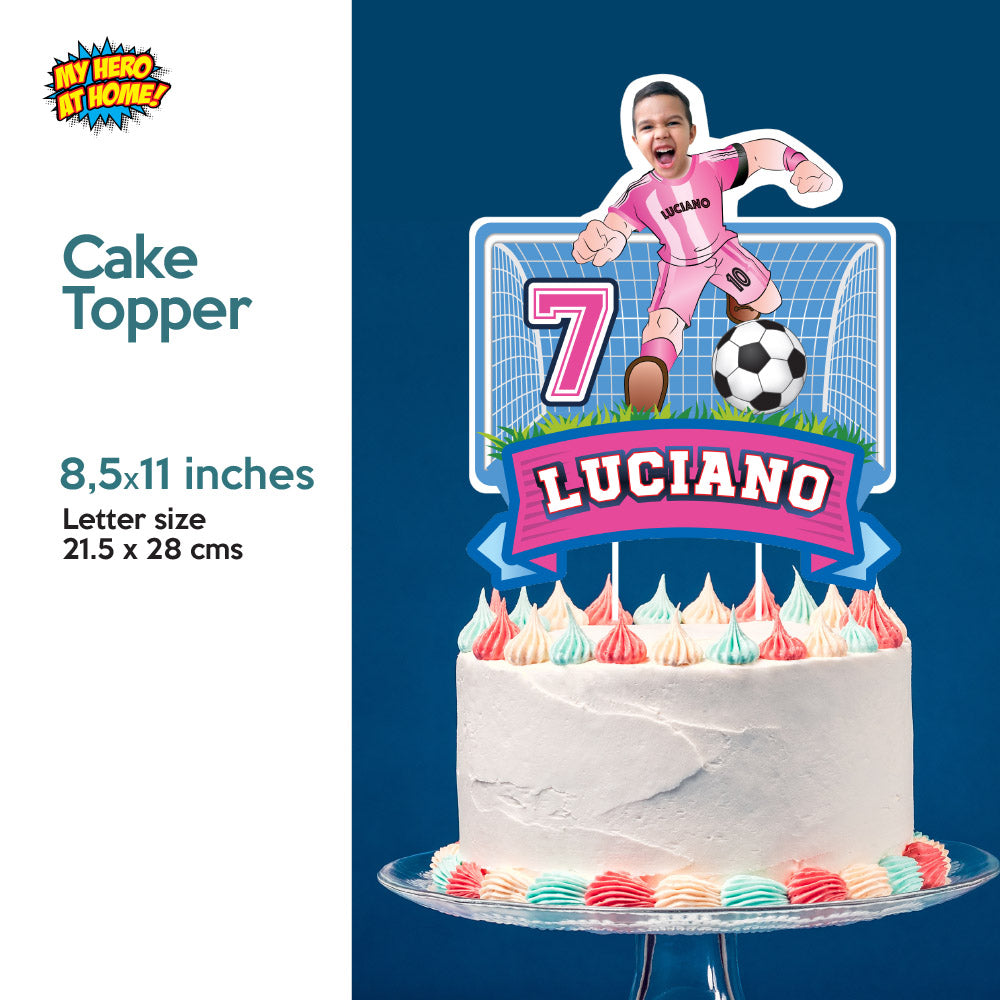 Personalized bundle for a Futbol Miami themed birthday Party with kid as the star player. 2362B2