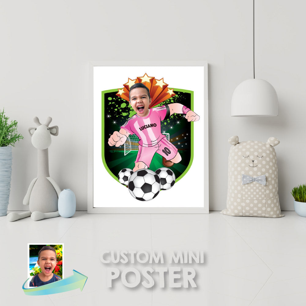 Personalized Miami Futbol MVP Player Print with photo, Inter Miami Futbol gift, with photo. 2362PS