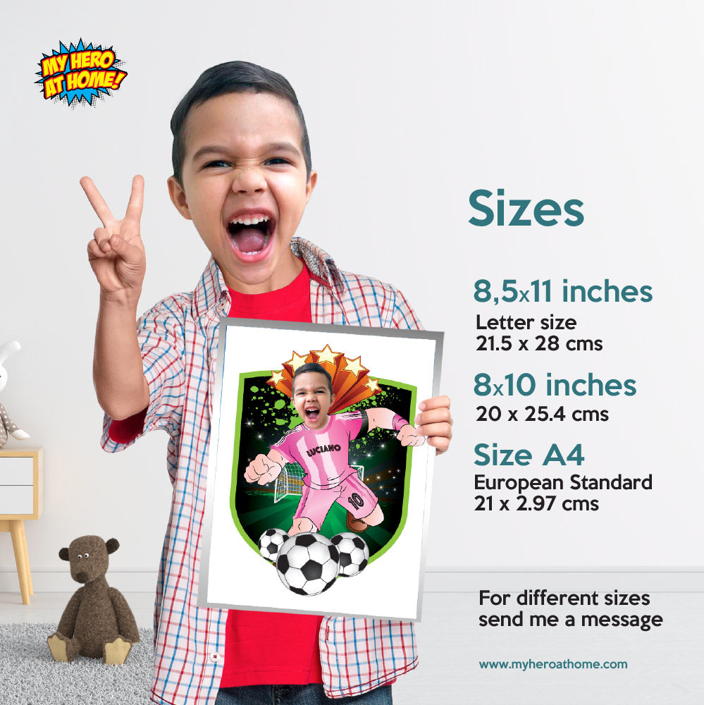 Personalized Miami Futbol MVP Player Print with photo, Inter Miami Futbol gift, with photo. 2362PS