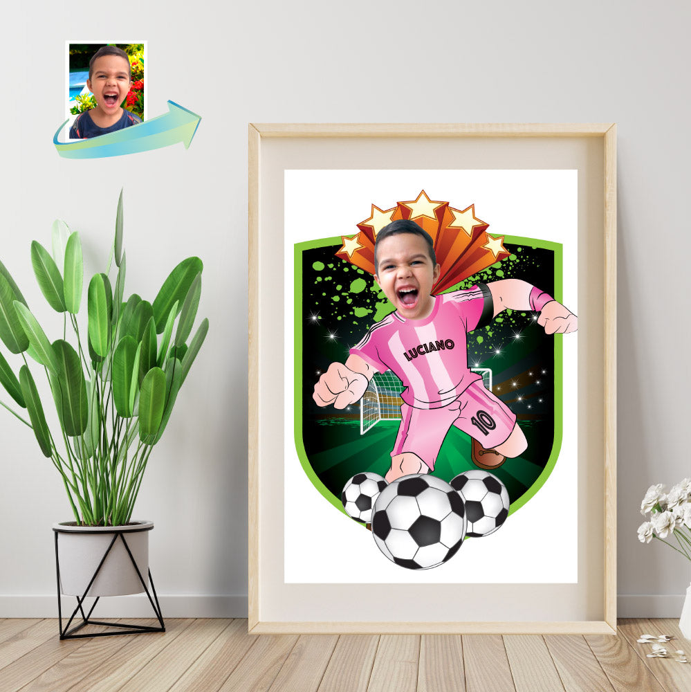 Personalized Miami Futbol MVP Player Print with photo, Inter Miami Futbol gift, with photo. 2362PS