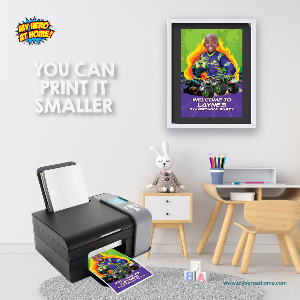 Monster Jam Gravedigger Welcome sign, Grave digger driver welcome party sign. 2391WS