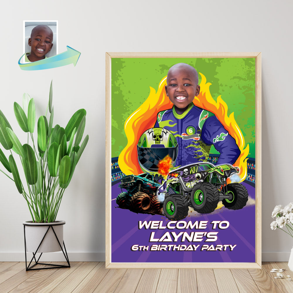 Monster Jam Gravedigger Welcome sign, Grave digger driver welcome party sign. 2391WS