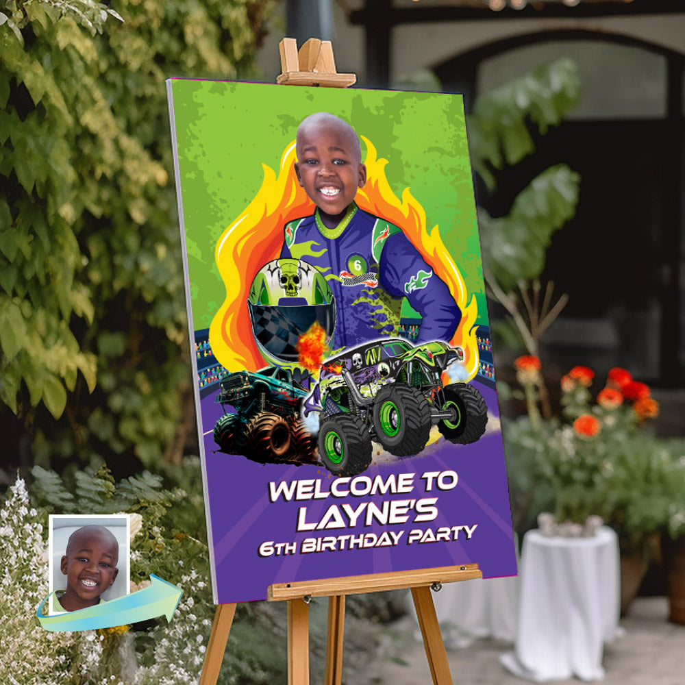 Monster Jam Gravedigger Welcome sign, Grave digger driver welcome party sign. 2391WS