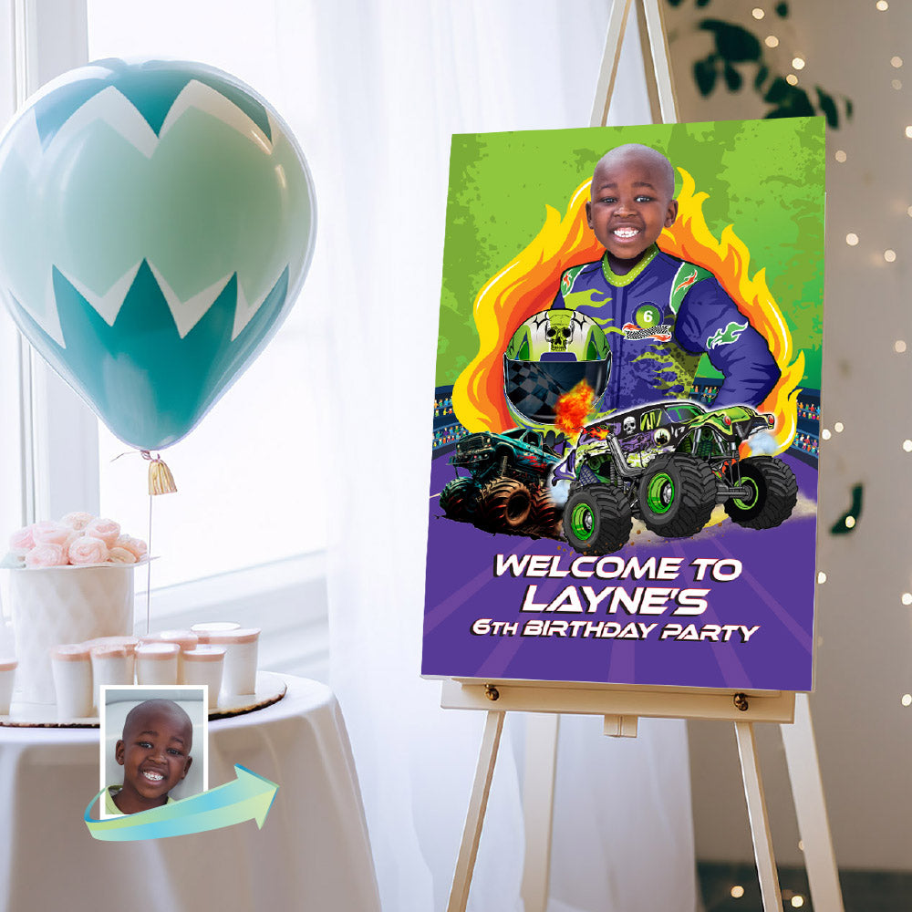 Monster Jam Gravedigger Welcome sign, Grave digger driver welcome party sign. 2391WS
