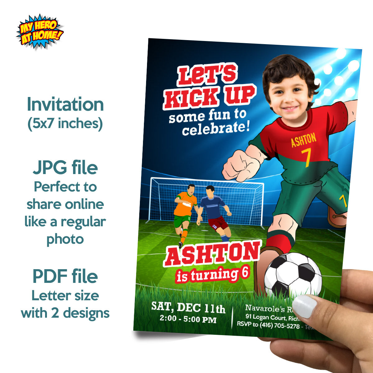 Personalized bundle for a Portugal soccer themed birthday Party with kid as Ronaldo. 2413B2
