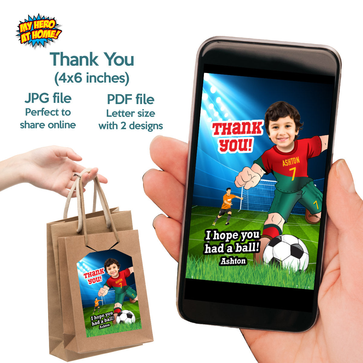 Personalized bundle for a Portugal soccer themed birthday Party with kid as Ronaldo. 2413B2