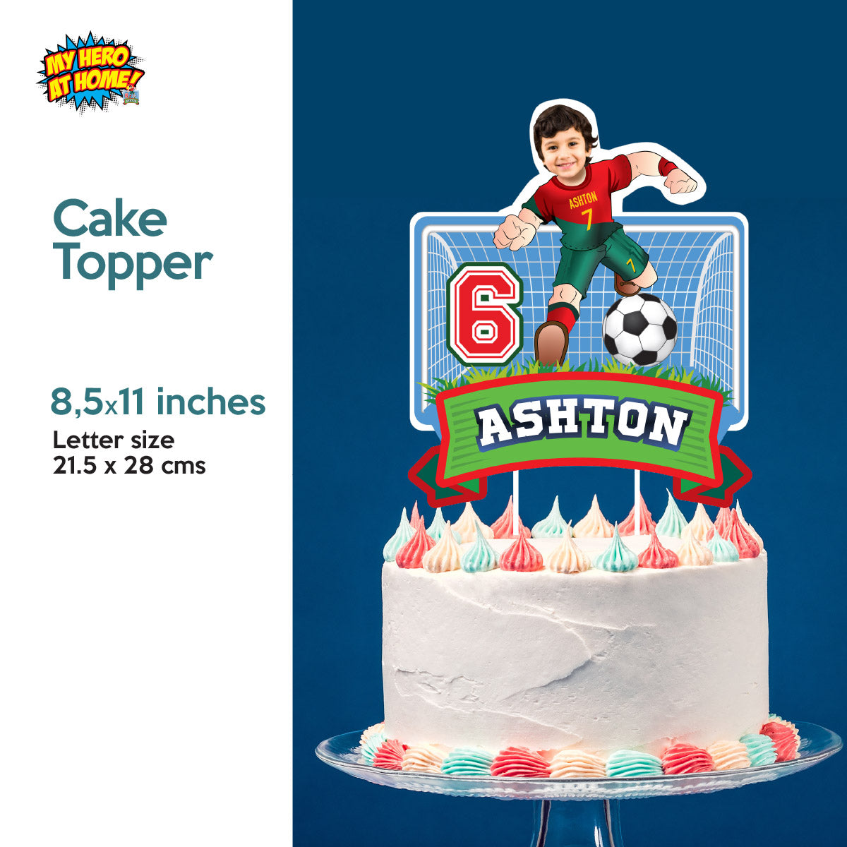 Custom Ronaldo Soccer party Bundle with photo, Ronaldo backdrop, cake topper, welcome sign. 2413B4