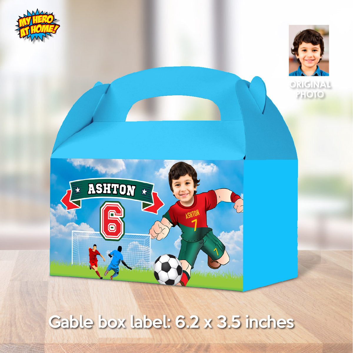 Ronaldo Gable Box Party favors, Futbol Portugal candy Box label with kid as Ronaldo. 2413GB