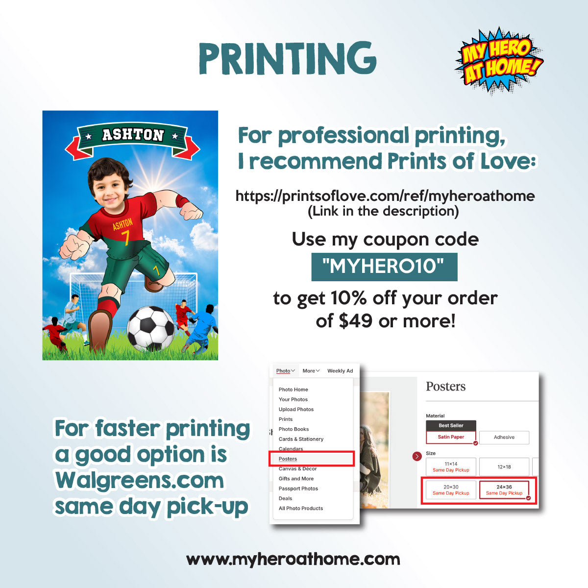 Soccer poster with kid as his favorite player Ronaldo, Printable gift of Ronaldo Futbol. 2413PG