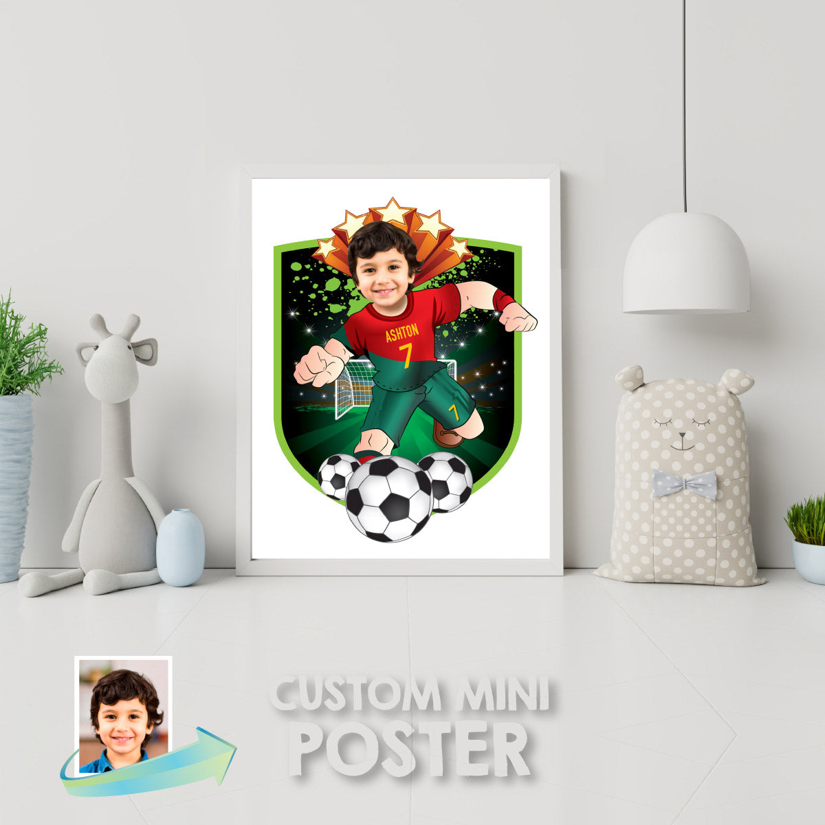 Personalized Ronaldo Portugal Futbol MVP Player Print with photo, Ronaldo Soccer gifts. 2413PS