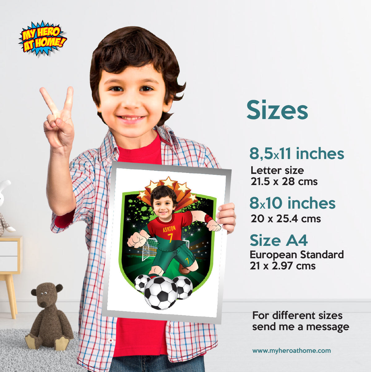 Personalized Ronaldo Portugal Futbol MVP Player Print with photo, Ronaldo Soccer gifts. 2413PS