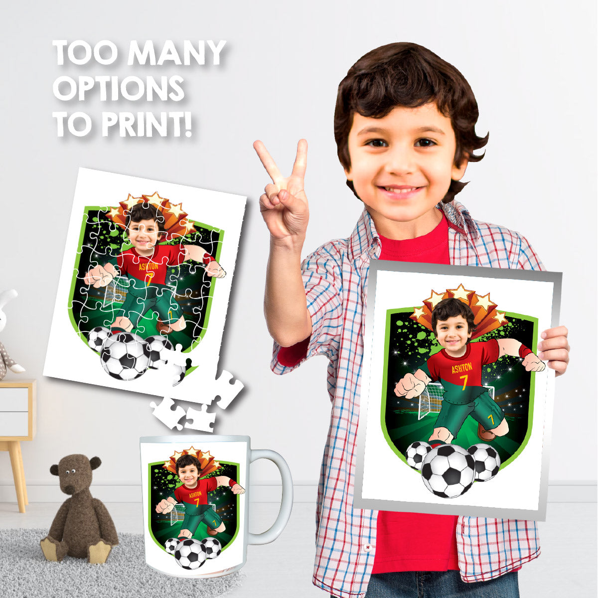 Personalized Ronaldo Portugal Futbol MVP Player Print with photo, Ronaldo Soccer gifts. 2413PS