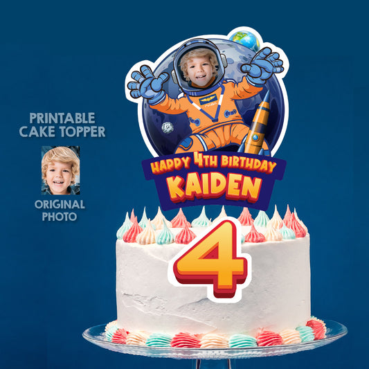 Astronaut Artemis Cake topper with kid as the star of the Mission (Printable). 2438CT2