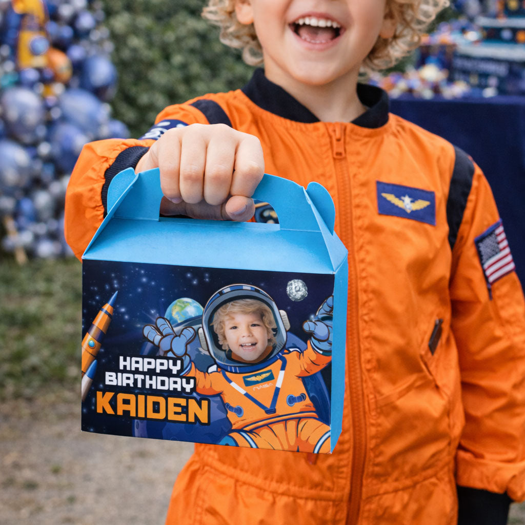Custom Astronaut Mission Gable Box with photo, Artemis Candy Gifts Boxes. 2438GB